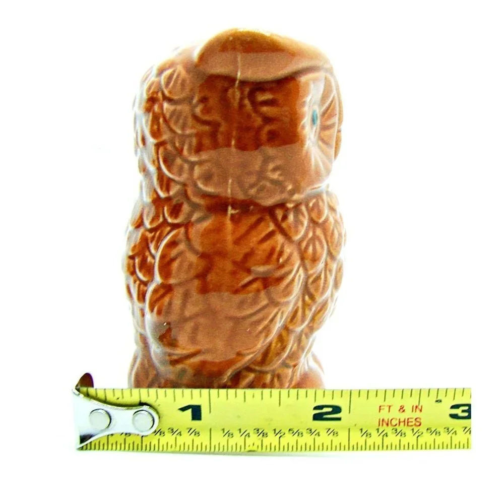 Unbranded Vintage Style Big Eyed Brown Owl Ceramic Salt & Pepper Shakers NWOT